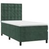 Cama Individual | Cama Para Adultos | Cama Box Spring Colchón Y Led Terciopelo Verde Oscuro 80x200 Cm Cfw21996