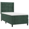 Cama Individual | Cama Para Adultos | Cama Box Spring Colchón Y Led Terciopelo Verde Oscuro 80x200 Cm Cfw58185