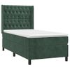 Cama Individual | Cama Para Adultos | Cama Box Spring Colchón Y Led Terciopelo Verde Oscuro 90x190 Cm Cfw754554