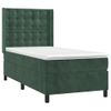 Cama Individual | Cama Para Adultos | Cama Box Spring Colchón Y Led Terciopelo Verde Oscuro 90x190 Cm Cfw283569