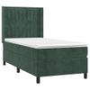 Cama Para Adultos | Cama Box Spring Colchón Y Led Terciopelo Verde Oscuro 90x200 Cm Cfw111919