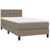 Cama Individual | Cama Para Adultos | Cama Box Spring Colchón Y Luces Led Gris Taupe 80x200 Cm Cfw750568