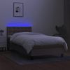 Cama Individual | Cama Para Adultos | Cama Box Spring Colchón Y Luces Led Gris Taupe 80x200 Cm Cfw750568