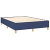 Cama Doble | Cama Box Spring | Cama Para Adultos Colchón Y Luces Led Tela Azul 140x190 Cm Cfw593916