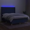 Cama Doble | Cama Box Spring | Cama Para Adultos Colchón Y Luces Led Tela Azul 140x190 Cm Cfw253368