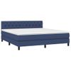 Cama Doble | Cama Box Spring | Cama Para Adultos Colchón Y Luces Led Tela Azul 160x200 Cm Cfw733273