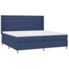 Cama Matrimonial | Cama Para Adultos | Cama Box Spring Colchón Y Luces Led Tela Azul 200x200 Cm Cfw288954