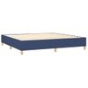 Cama Matrimonial | Cama Para Adultos | Cama Box Spring Colchón Y Luces Led Tela Azul 200x200 Cm Cfw663476