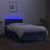 Cama Individual | Cama Box Spring | Cama Para Adultos Colchón Y Luces Led Tela Azul 80x200 Cm Cfw652491