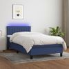 Cama Para Adultos | Cama Box Spring Colchón Y Luces Led Tela Azul 90x190 Cm Cfw278958