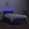 Cama Individual | Cama Para Adultos | Cama Box Spring Colchón Y Luces Led Tela Azul 90x200 Cm Cfw404254