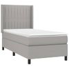 Cama Individual | Cama Box Spring | Cama Para Adultos Colchón Y Luces Led Tela Gris Claro 100x200 Cm Cfw900624