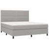 Cama Doble | Cama Box Spring | Cama Para Adultos Colchón Y Luces Led Tela Gris Claro 180x200 Cm Cfw696683