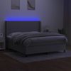 Cama Doble | Cama Box Spring | Cama Para Adultos Colchón Y Luces Led Tela Gris Claro 180x200 Cm Cfw507289