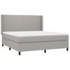 Cama Doble | Cama Box Spring | Cama Para Adultos Colchón Y Luces Led Tela Gris Claro 180x200 Cm Cfw507289