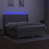 Cama Doble | Cama Box Spring | Cama Para Adultos Colchón Y Luces Led Tela Gris Claro 180x200 Cm Cfw403635