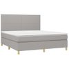 Cama Doble | Cama Box Spring | Cama Para Adultos Colchón Y Luces Led Tela Gris Claro 180x200 Cm Cfw465726