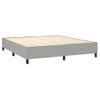 Cama Doble | Cama Box Spring | Cama Para Adultos Colchón Y Luces Led Tela Gris Claro 180x200 Cm Cfw696446