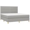 Cama Doble | Cama Box Spring | Cama Para Adultos Colchón Y Luces Led Tela Gris Claro 180x200 Cm Cfw156646