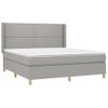 Cama Matrimonial | Cama Para Adultos | Cama Box Spring Colchón Y Luces Led Tela Gris Claro 180x200 Cm Cfw328644