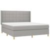 Cama Doble | Cama Box Spring | Cama Para Adultos Colchón Y Luces Led Tela Gris Claro 180x200 Cm Cfw803122