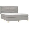 Cama Doble | Cama Box Spring | Cama Para Adultos Colchón Y Luces Led Tela Gris Claro 180x200 Cm Cfw362913