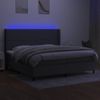 Cama Doble | Cama Box Spring | Cama Para Adultos Colchón Y Luces Led Tela Gris Claro 200x200 Cm Cfw107999