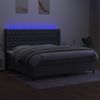 Cama Doble | Cama Box Spring | Cama Para Adultos Colchón Y Luces Led Tela Gris Claro 200x200 Cm Cfw388788