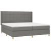 Cama Doble | Cama Box Spring | Cama Para Adultos Colchón Y Luces Led Tela Gris Claro 200x200 Cm Cfw590298