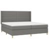 Cama Doble | Cama Box Spring | Cama Para Adultos Colchón Y Luces Led Tela Gris Claro 200x200 Cm Cfw617687