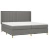 Cama Doble | Cama Box Spring | Cama Para Adultos Colchón Y Luces Led Tela Gris Claro 200x200 Cm Cfw479164