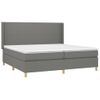 Cama Doble | Cama Box Spring | Cama Para Adultos Colchón Y Luces Led Tela Gris Claro 200x200 Cm Cfw808568