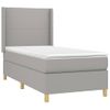 Cama Individual | Cama Box Spring | Cama Para Adultos Colchón Y Luces Led Tela Gris Claro 80x200 Cm Cfw240089