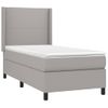 Cama Individual | Cama Box Spring | Cama Para Adultos Colchón Y Luces Led Tela Gris Claro 80x200 Cm Cfw434665