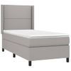 Cama Individual | Cama Para Adultos | Cama Box Spring Colchón Y Luces Led Tela Gris Claro 80x200 Cm Cfw102136