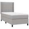 Cama Individual | Cama Box Spring | Cama Para Adultos Colchón Y Luces Led Tela Gris Claro 90x190 Cm Cfw611369