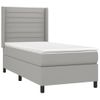 Cama Individual | Cama Box Spring | Cama Para Adultos Colchón Y Luces Led Tela Gris Claro 90x190 Cm Cfw253510