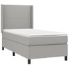 Cama Individual | Cama Box Spring | Cama Para Adultos Colchón Y Luces Led Tela Gris Claro 90x190 Cm Cfw806262