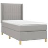 Cama Individual | Cama Box Spring | Cama Para Adultos Colchón Y Luces Led Tela Gris Claro 90x190 Cm Cfw936147