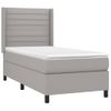 Cama Individual | Cama Box Spring | Cama Para Adultos Colchón Y Luces Led Tela Gris Claro 90x200 Cm Cfw865531