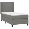 Cama Individual | Cama Box Spring | Cama Para Adultos Colchón Y Luces Led Tela Gris Oscuro 100x200 Cm Cfw938666