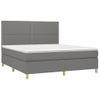 Cama Matrimonial | Cama Para Adultos | Cama Box Spring Colchón Y Luces Led Tela Gris Oscuro 180x200 Cm Cfw986800