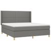 Cama Matrimonial | Cama Para Adultos | Cama Box Spring Colchón Y Luces Led Tela Gris Oscuro 180x200 Cm Cfw841588