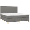 Cama Doble | Cama Box Spring | Cama Para Adultos Colchón Y Luces Led Tela Gris Oscuro 180x200 Cm Cfw562828