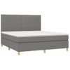 Cama Doble | Cama Box Spring | Cama Para Adultos Colchón Y Luces Led Tela Gris Oscuro 180x200 Cm Cfw693397