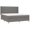 Cama Matrimonial | Cama Para Adultos | Cama Box Spring Colchón Y Luces Led Tela Gris Oscuro 180x200 Cm Cfw983963