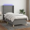 Cama Para Adultos | Cama Box Spring Colchón Y Luces Led Tela Gris Oscuro 80x200 Cm Cfw509150