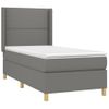 Cama Para Adultos | Cama Box Spring Colchón Y Luces Led Tela Gris Oscuro 80x200 Cm Cfw509150