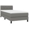 Cama Individual | Cama Box Spring | Cama Para Adultos Colchón Y Luces Led Tela Gris Oscuro 90x190 Cm Cfw822790