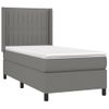 Cama Individual | Cama Box Spring | Cama Para Adultos Colchón Y Luces Led Tela Gris Oscuro 90x190 Cm Cfw596547